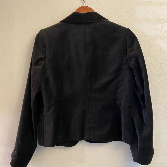 APOSTROPHE Luxury Is A State Of Mind Black Velvet Jacket Blazer Size 8 Petite - Picture 11 of 12